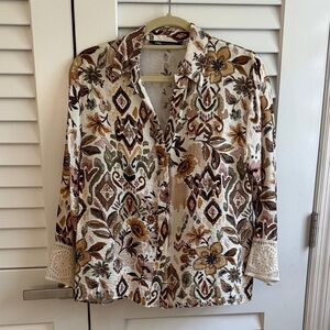 Zara Earthy Tones Patterned top in XS